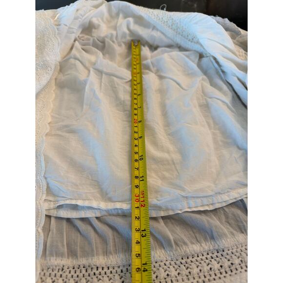 Faunt white tiered 100% Cotton BOHO prairie skirt SM - Picture 11 of 13